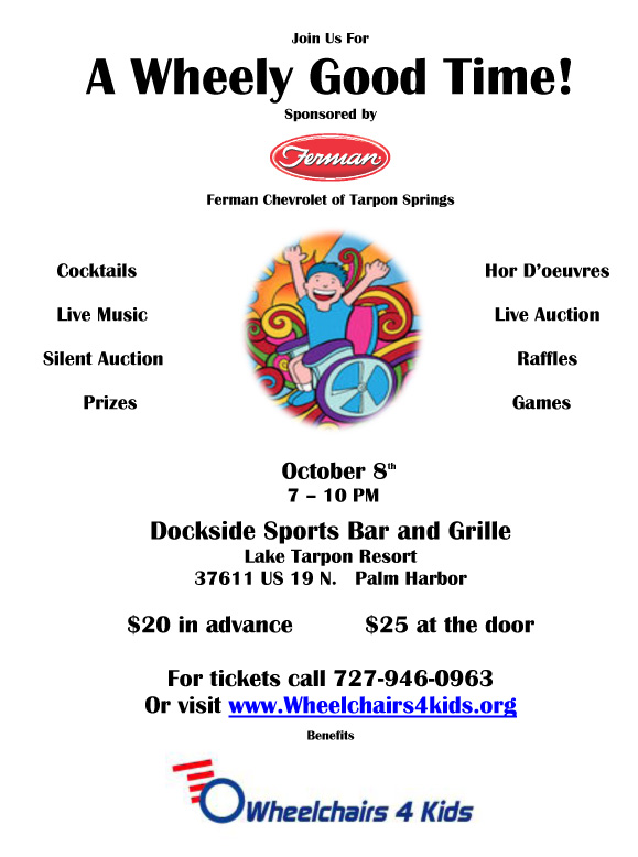 Wheelchairs 4 Kids, Auction, charity, Ferman Chevrolet, Dockside Sports Bar and Grille