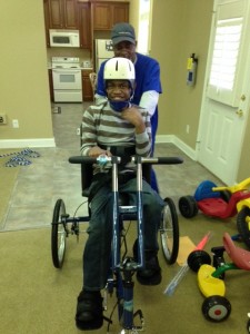 Justin on his new bike!
