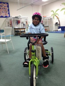 Aashvi on bike