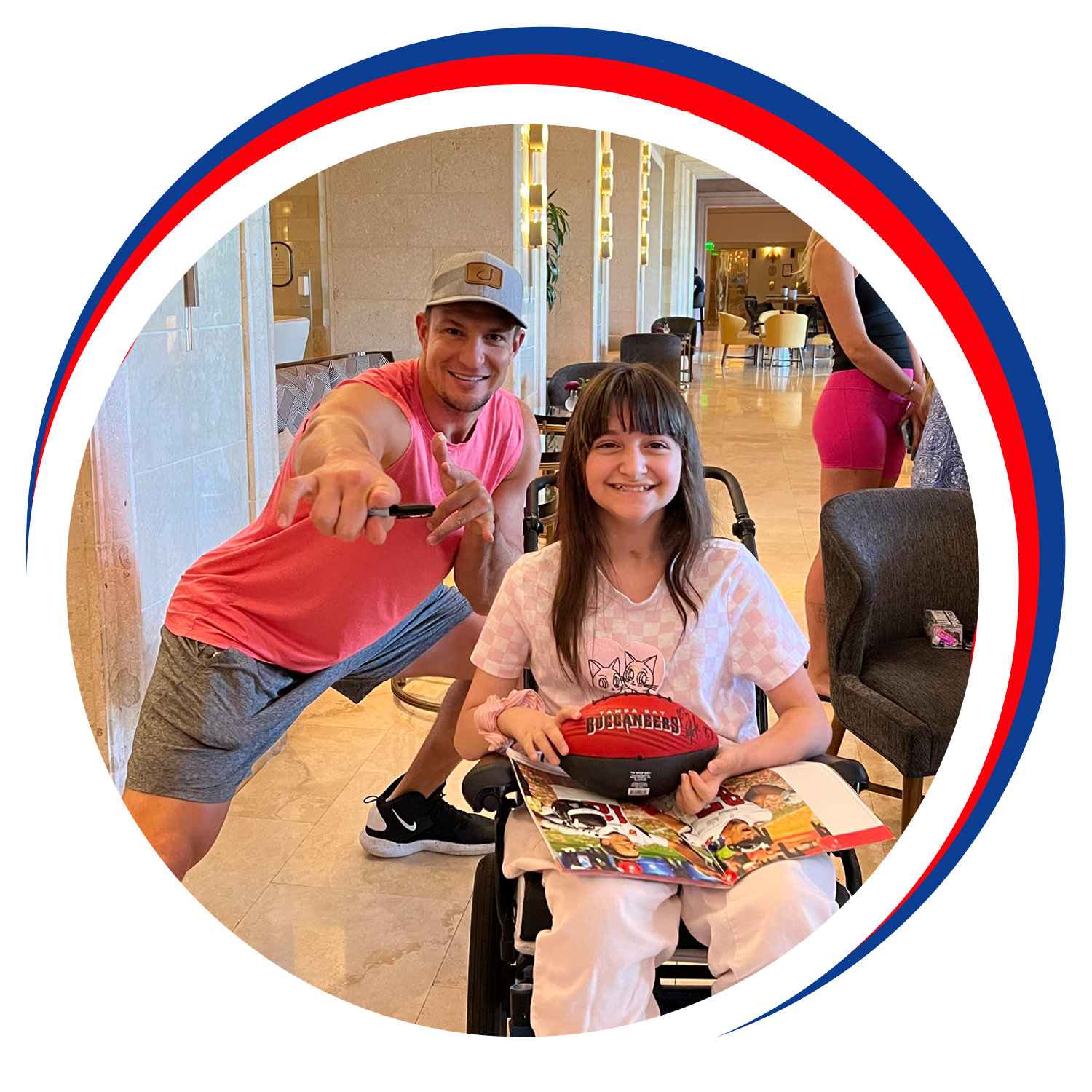 Angelina meets Rob Gronkowski